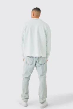 Oversized Revere Neck Rugby Polo | BoohooMAN UK