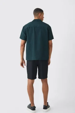 Oversized Revere Soft Twill Cargo Pocket Shirt | BoohooMAN UK