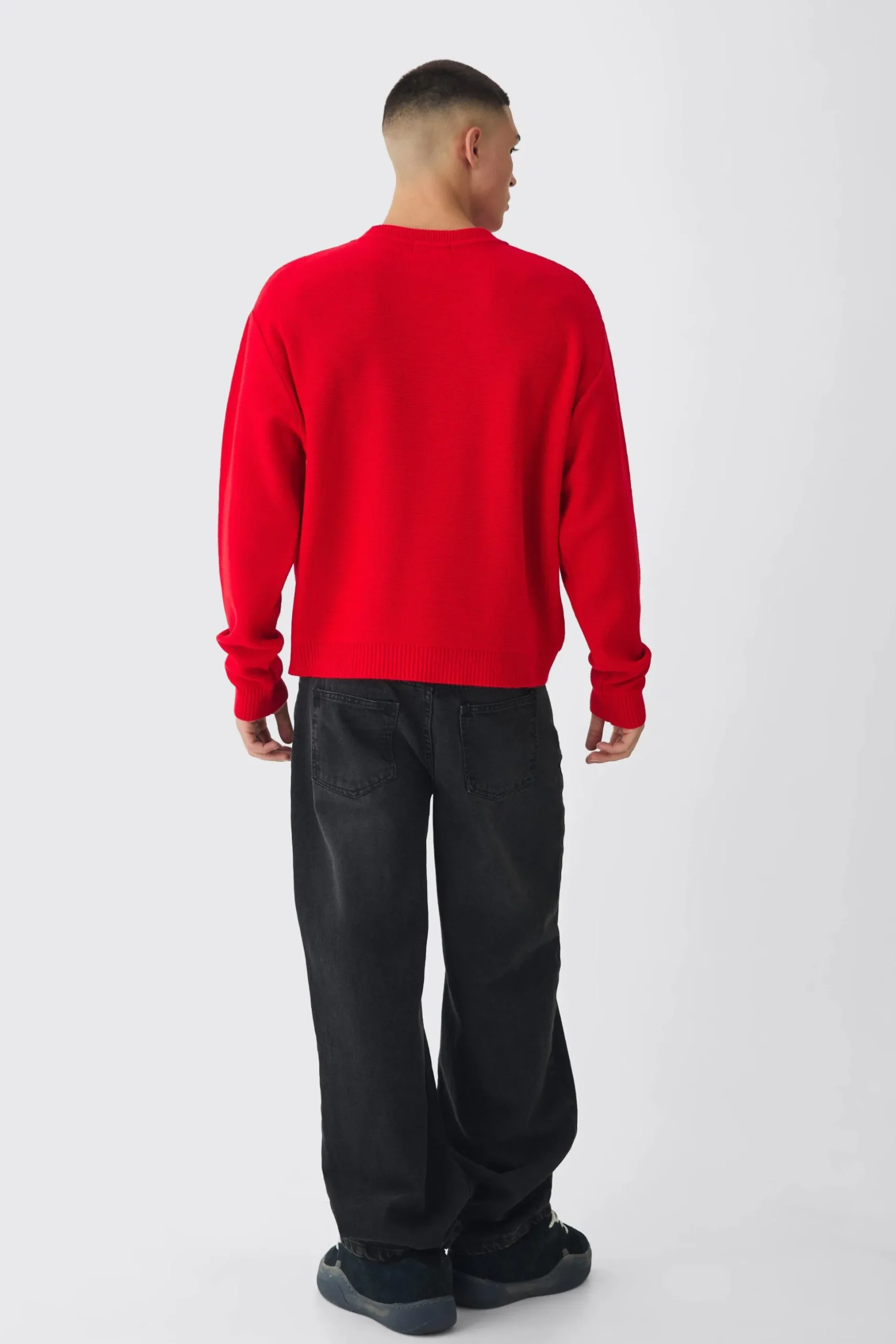 Oversized Reverse Knit Halloween Jumper | BoohooMAN UK
