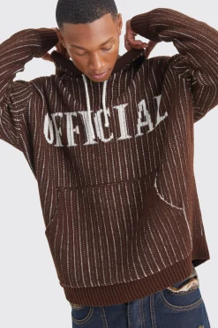 Oversized Ribbed Knit Hoodie | BoohooMAN UK