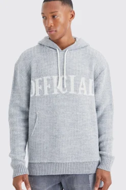 Oversized Ribbed Knit Hoodie | BoohooMAN UK