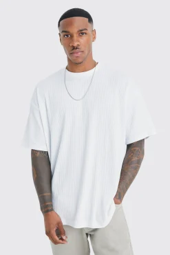 Oversized Ribbed T-shirt | BoohooMAN UK