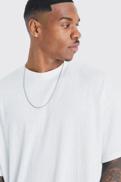 Oversized Ribbed T-shirt | BoohooMAN UK