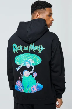 Oversized Rick & Morty License Hoodie | BoohooMAN UK