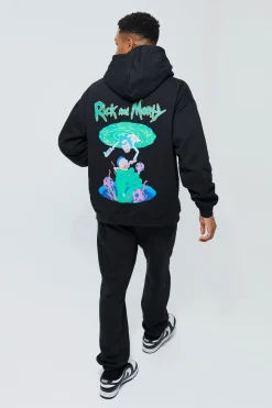 Oversized Rick & Morty License Hoodie | BoohooMAN UK