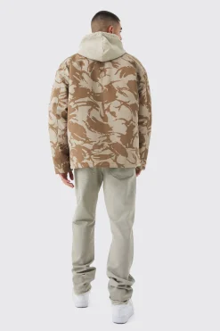 Oversized Ripstop Camo Trucker | BoohooMAN UK