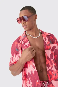 Oversized Ripstop Graffiti Shirt & Mid Swim Short Set | BoohooMAN UK