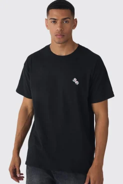 Oversized Rolling Dice Embroidered T-shirt | BoohooMAN UK