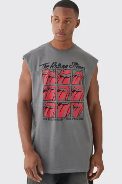 Oversized Rolling Stones License Tank | BoohooMAN UK