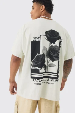 Oversized Rose Graphic T-shirt | BoohooMAN UK