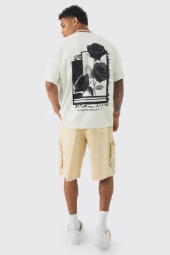 Oversized Rose Graphic T-shirt | BoohooMAN UK