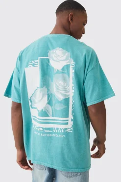 Oversized Rose Graphic T-shirt | BoohooMAN UK