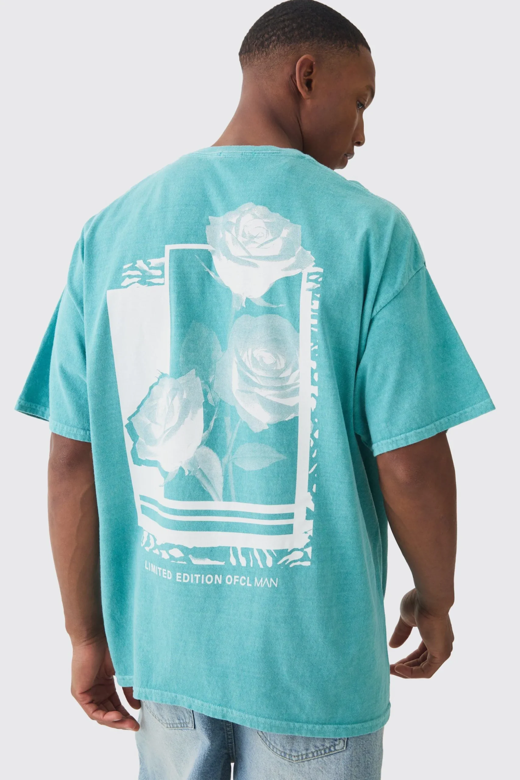 Oversized Rose Graphic T-shirt | BoohooMAN UK
