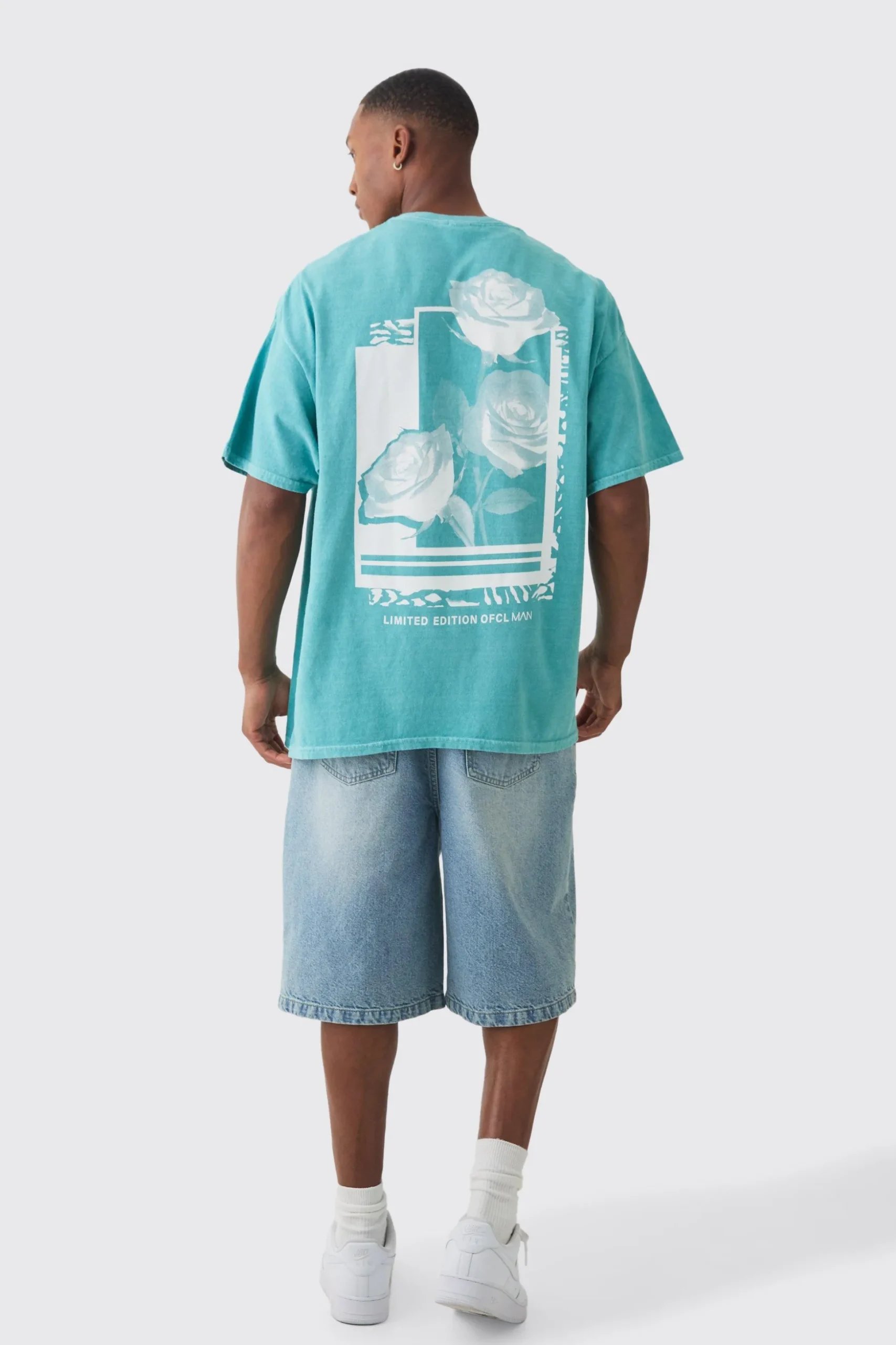 Oversized Rose Graphic T-shirt | BoohooMAN UK