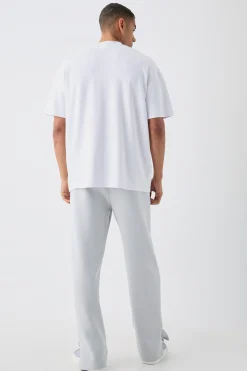 Oversized Rubber Print Heavyweight T-shirt | BoohooMAN UK