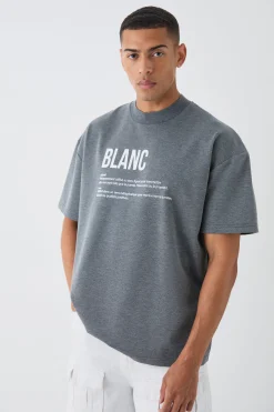 Oversized Rubber Print Heavyweight T-shirt | BoohooMAN UK