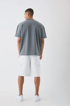 Oversized Rubber Print Heavyweight T-shirt | BoohooMAN UK