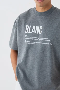 Oversized Rubber Print Heavyweight T-shirt | BoohooMAN UK
