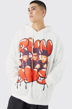 Oversized Run Dmc License Hoodie | BoohooMAN UK