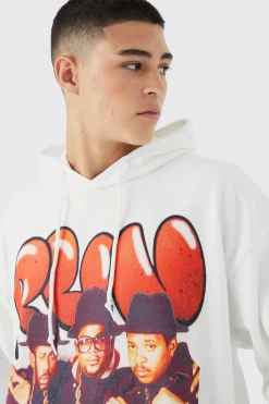 Oversized Run Dmc License Hoodie | BoohooMAN UK