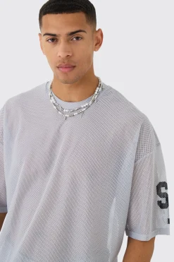 Oversized San Diego Graphic Mesh Half Sleeve T-shirt | BoohooMAN UK