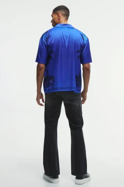 Oversized Satin Exclusive Collection Revere Shirt | BoohooMAN UK