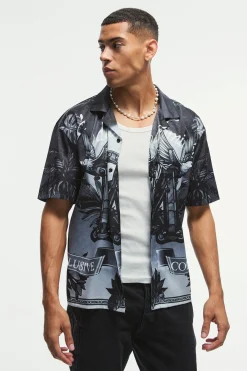 Oversized Satin Exclusive Collection Revere Shirt | BoohooMAN UK