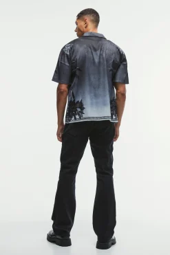 Oversized Satin Exclusive Collection Revere Shirt | BoohooMAN UK