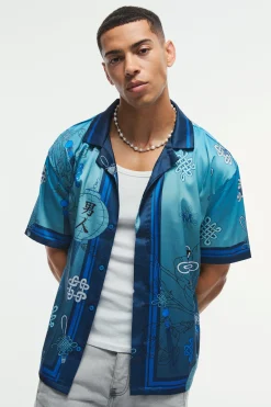 Oversized Satin Floral Shirt | BoohooMAN UK