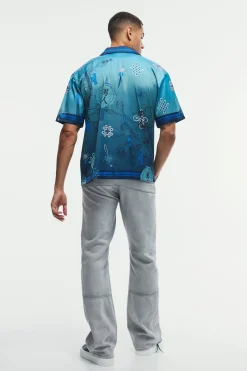 Oversized Satin Floral Shirt | BoohooMAN UK