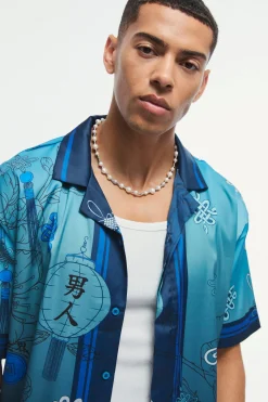 Oversized Satin Floral Shirt | BoohooMAN UK