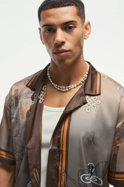 Oversized Satin Floral Shirt | BoohooMAN UK