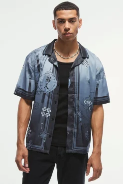 Oversized Satin Floral Shirt | BoohooMAN UK