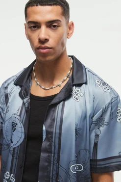 Oversized Satin Floral Shirt | BoohooMAN UK