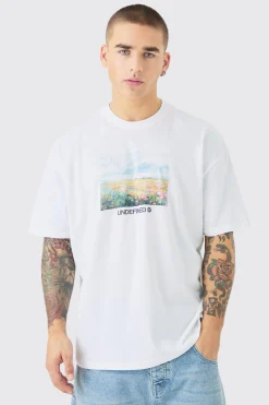 Oversized Scenic Photographic Print T-shirt | BoohooMAN UK