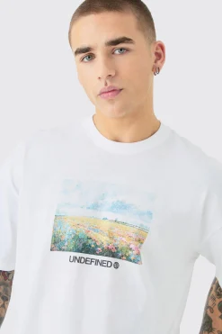 Oversized Scenic Photographic Print T-shirt | BoohooMAN UK