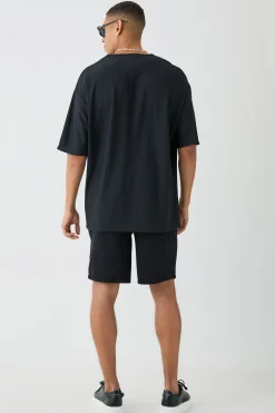 Oversized Scoop Neck Ottoman Rib T-Shirt | BoohooMAN UK