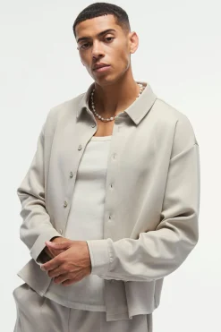 Oversized Scuba Boxy Shirt | BoohooMAN UK