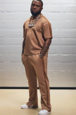 Oversized Scuba Colour Block Panel Polo & Jogger Set | BoohooMAN UK