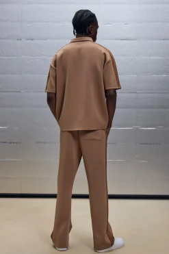 Oversized Scuba Colour Block Panel Polo & Jogger Set | BoohooMAN UK