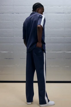 Oversized Scuba Colour Block Panel Polo & Jogger Set | BoohooMAN UK