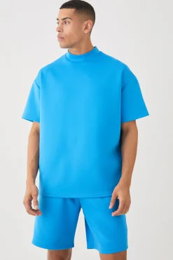Oversized Scuba T-shirt & Relaxed Short Set | BoohooMAN UK