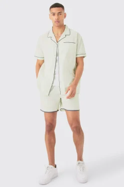 Oversized Shirt & Short Set | BoohooMAN UK