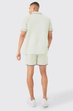 Oversized Shirt & Short Set | BoohooMAN UK