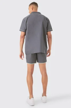 Oversized Shirt & Short Set | BoohooMAN UK