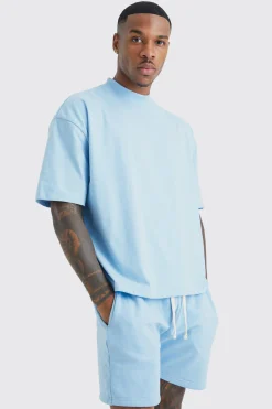 Oversized Short Length T-shirt And Short Set | BoohooMAN UK