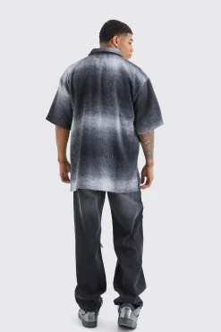 Oversized Short Sleeve Fleece Check Overshirt | BoohooMAN UK