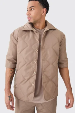 Oversized Short Sleeve Quilted Set | BoohooMAN UK