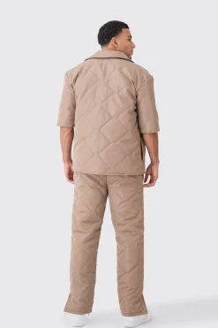 Oversized Short Sleeve Quilted Set | BoohooMAN UK