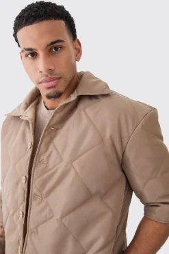 Oversized Short Sleeve Quilted Set | BoohooMAN UK